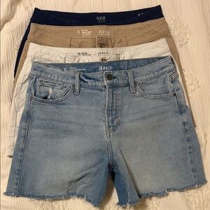 a.n.a Women's Jean Shorts in Blue, White, and Tan